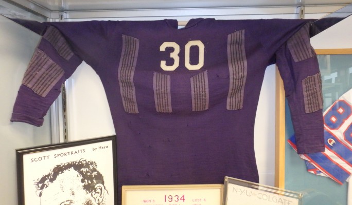 Woolen New York University uniform jersey worn by Andy Barberi.