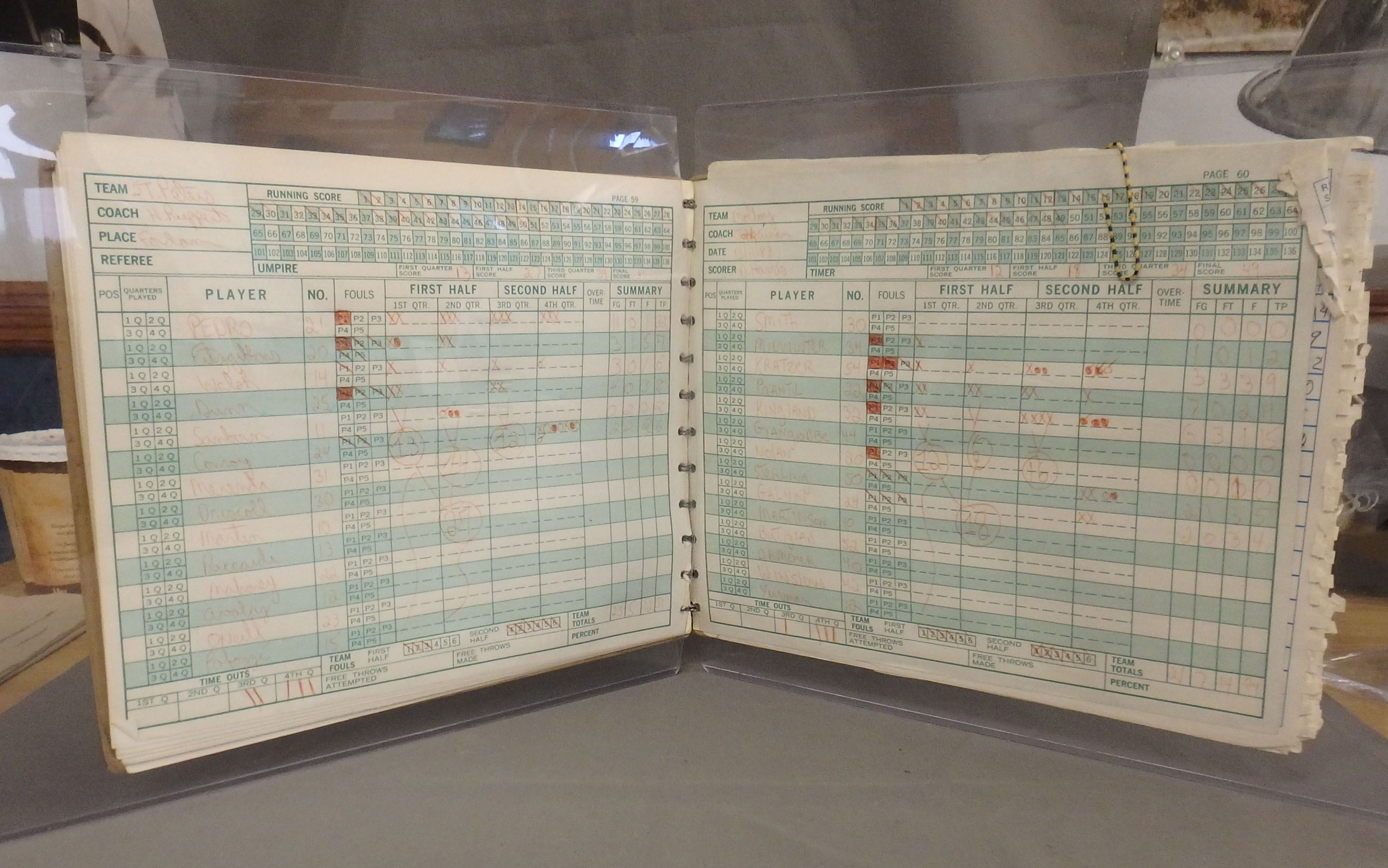 Scorebook from the 1983 CHSAA championship game between St. Peter’s High School and Archbishop Molloy High School.