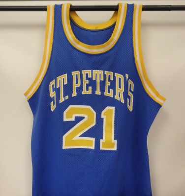 Uniform worn by Greg Pedro, who scored 22 points for St. Peter’s in the 1983 CHSAA championship game.